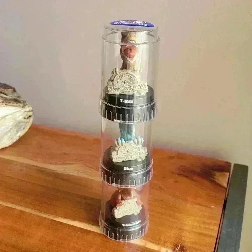 3 Collectible Jurassic World T Rex/Blue/ Triceratops PODZ TOPPER 3 Excellent